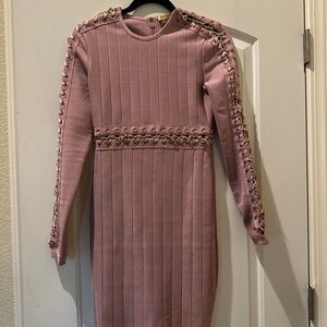 WOW Couture Mauve Long Sleeve Dress